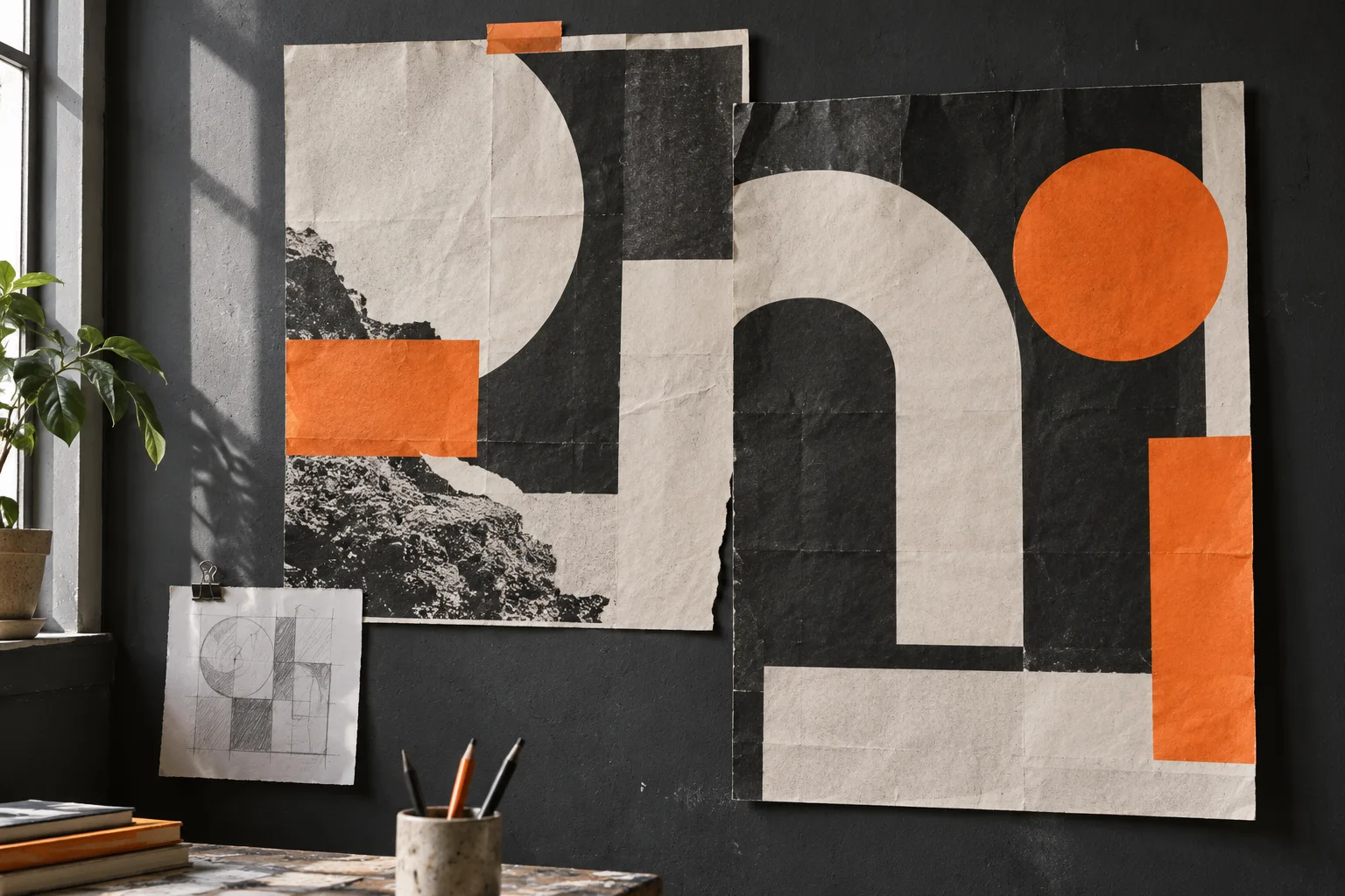 Tactile poster studies exploring the size and placement of visual elements